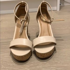 Beige wedges